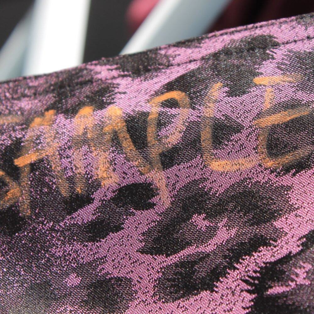 600 West Women's Purple & Black Animal Leopard Print Jacket Button Up Size 8 - Picture 13 of 14